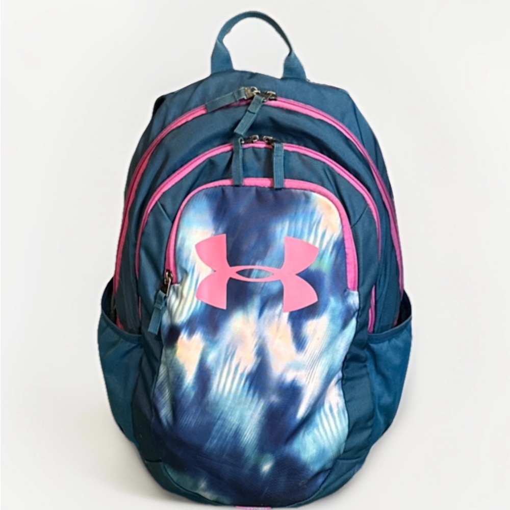 Under Armour Teal and Pink Tie-Dye Backpack